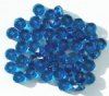 50 3x6mm Faceted Dark Aqua Rondelle Beads